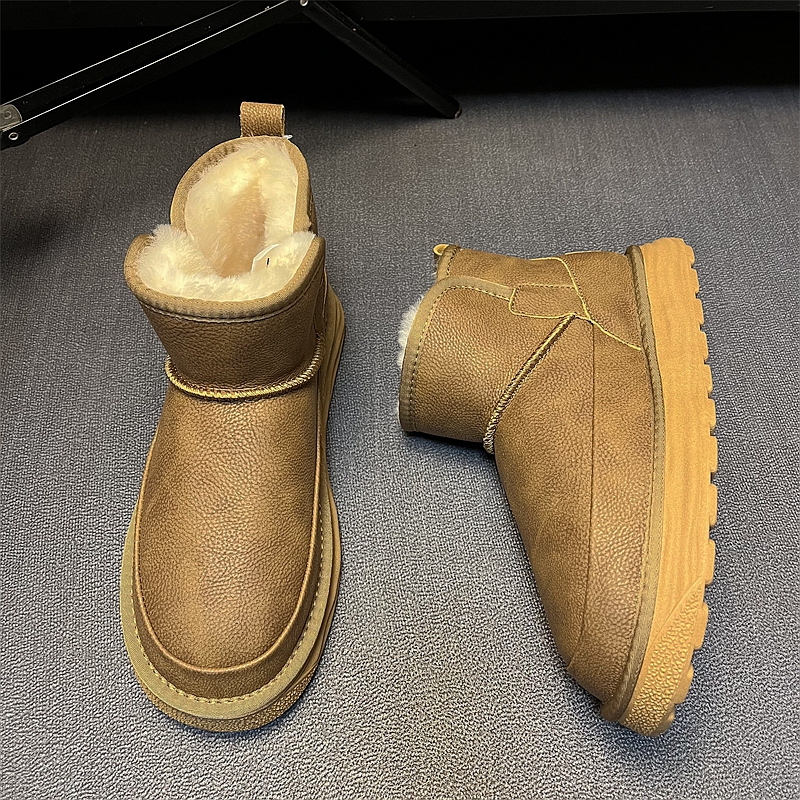 东北雪地靴男2025新款冬季防水面包鞋加绒加厚保暖皮毛一体大棉鞋