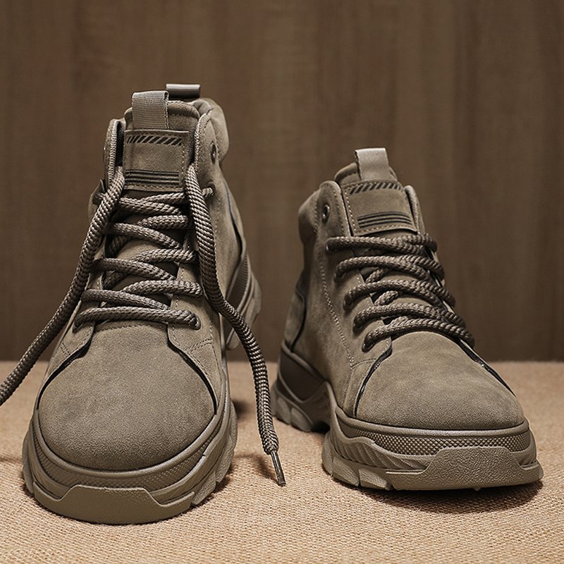 马丁靴男款秋冬英伦风休闲中帮男鞋男士百搭厚底运动耐磨工装靴子