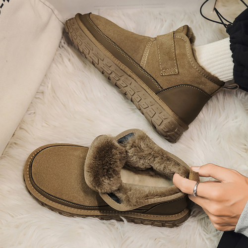 雪地靴男2025新款冬季加绒加厚防寒保暖户外零下40度皮毛一体棉鞋