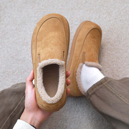 包头勃肯鞋男2025新款男士冬季加绒加厚保暖皮毛一体零下40度棉鞋