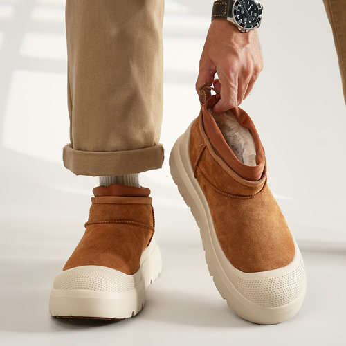 雪地靴男士2025新款加绒保暖防寒东北大棉鞋户外防水厚底大头棉鞋