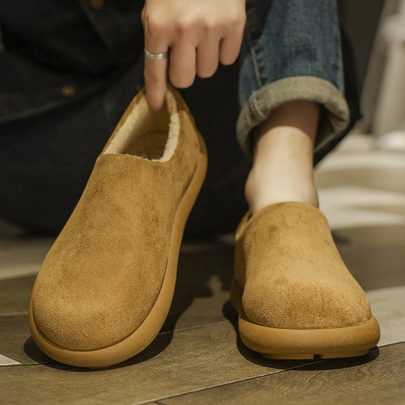 棉拖鞋男冬季加绒加厚保暖勃肯棉鞋室内居家一脚蹬外穿防寒包头拖