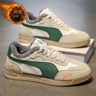 欧洲站男鞋冬季复古加绒保暖阿甘二棉鞋男士休闲跑步运动德训鞋子