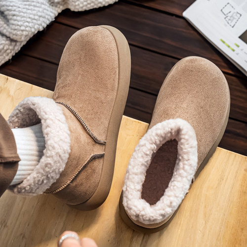 东北雪地靴男2025新款冬季男士皮毛一体复古加绒保暖棉鞋防寒棉靴