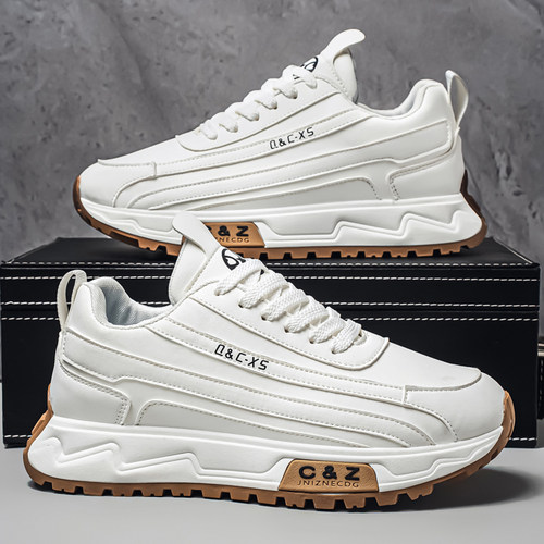 男鞋2025新款冬季潮牌百搭休闲运动阿甘鞋男士防滑厚底增高老爹鞋