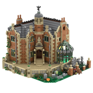 MOC鬼屋庄园中世纪城堡建筑形积木高难度积木组装积木成人积木