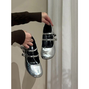 Miaolv 一字扣带浅口粗跟7cm跟高职场设计感通勤 College玛丽珍鞋