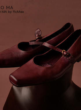 RORO MA 原创设计师意式轻奢DESIGN时髦进口牛皮玛丽珍