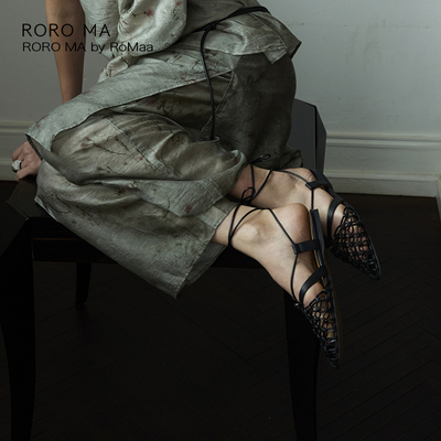 ROROMA 新中式美学传统纹样球路纹手工编织凉鞋