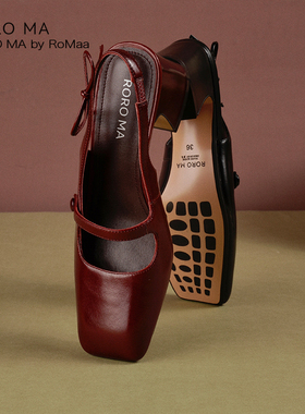 ROROMA 意式轻奢SQUARE 隽永浪漫 油蜡牛皮 镂空玛丽珍