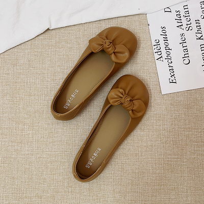 [真皮]蝴蝶结豆豆鞋女士