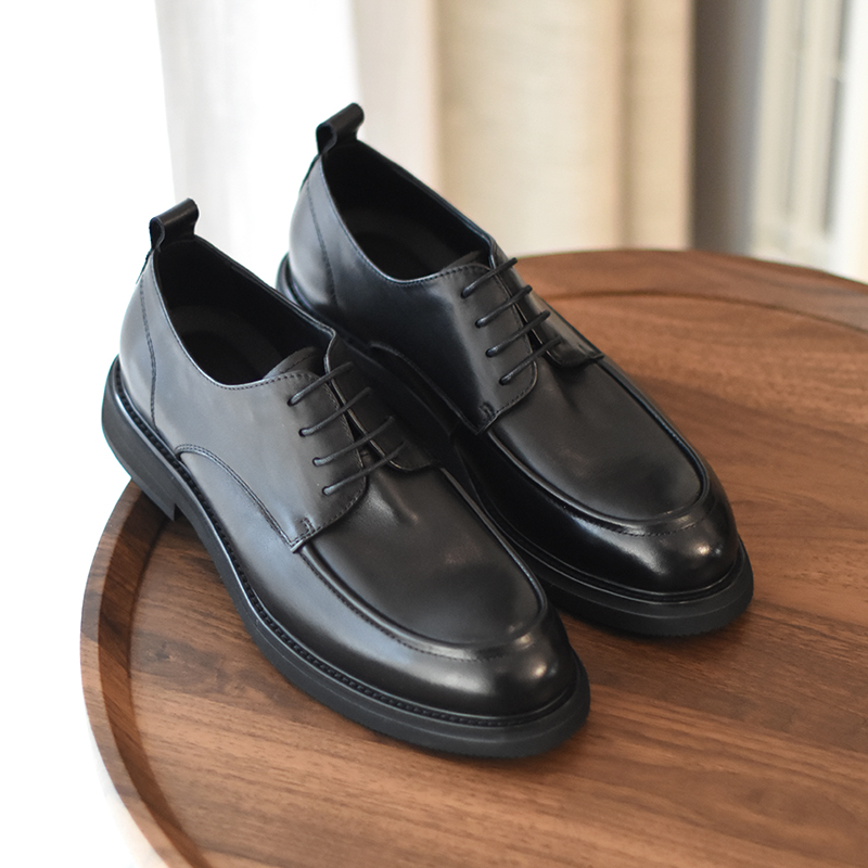 /通勤型男/真皮圆头系带