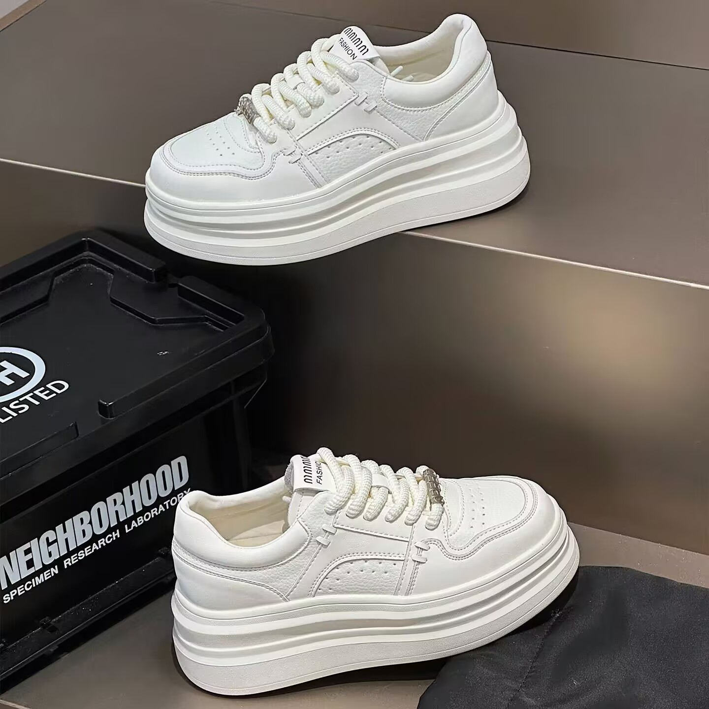 厚底增高板鞋女2025秋新款小白鞋