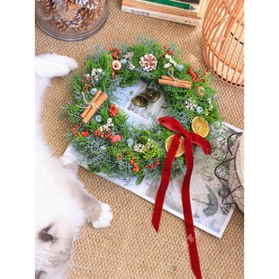 圣诞花环【这是真的新鲜松枝！】松枝christmas花环门挂装饰礼物