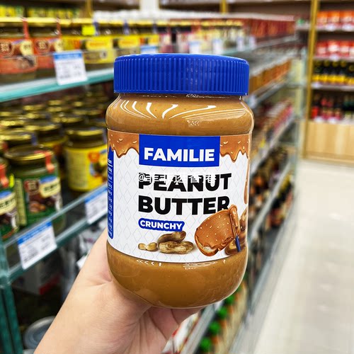 香港购Familie幼滑 粗粒 纯花生酱510g早餐涂抹酱料拌面火锅酱