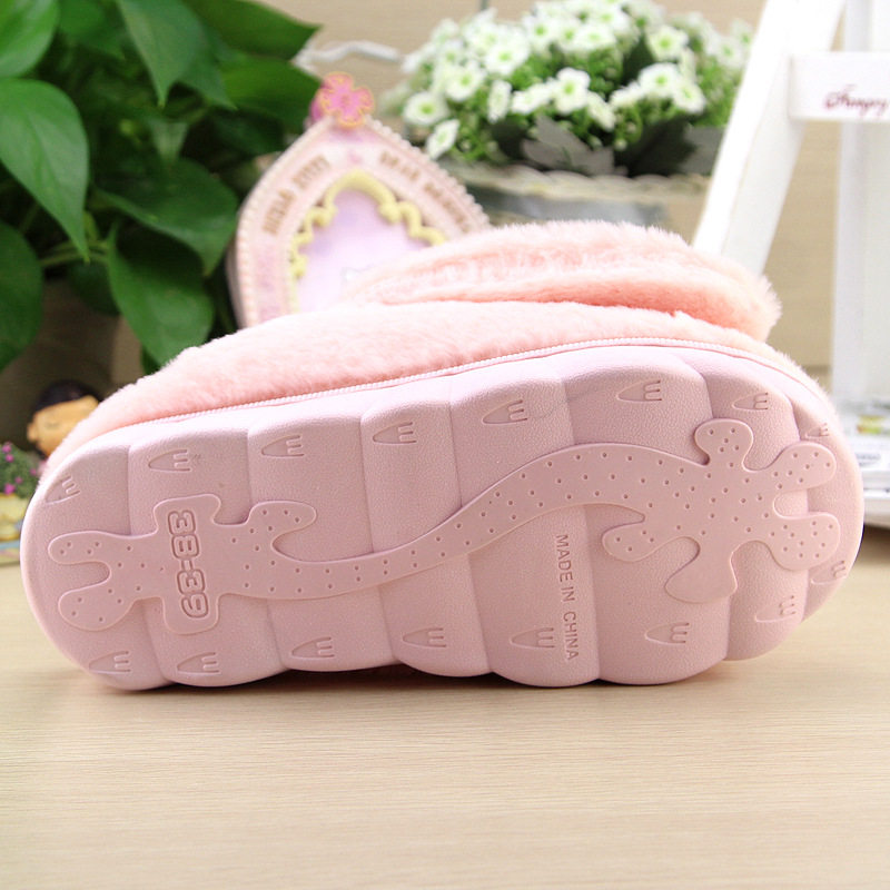 Pantoufles enfants en suède pour hiver - semelle caoutchouc - Ref 987255 Image 5