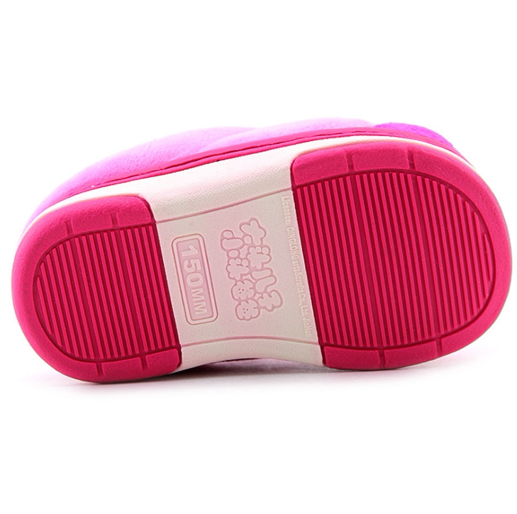 Pantoufles enfants en suède pour hiver - semelle caoutchouc - Ref 1006559 Image 5