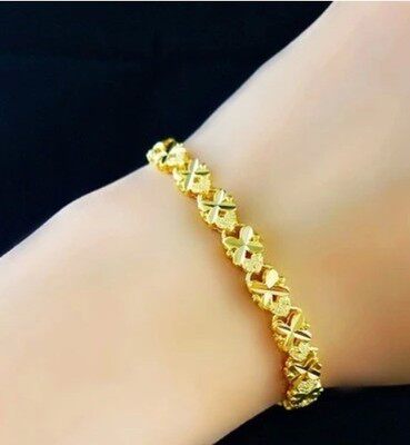 越南沙金手链女款 镀金仿真久不褪色欧币饰品沙金手镯送女友礼物