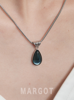 Margot手作法式复古海蓝宝吊坠