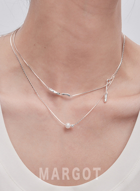 Margot手作双层叠戴熔岩水滴项链