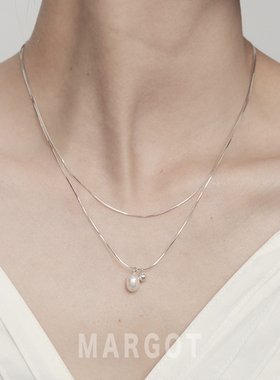 Margot手作925纯银叠戴珍珠项链
