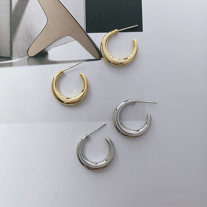 Margot手作冷淡风金属圆圈耳环