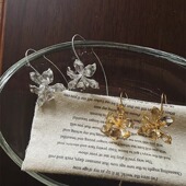 Margot手作清冷感艺术复古不规则花朵耳环金属小众设计耳勾耳饰品