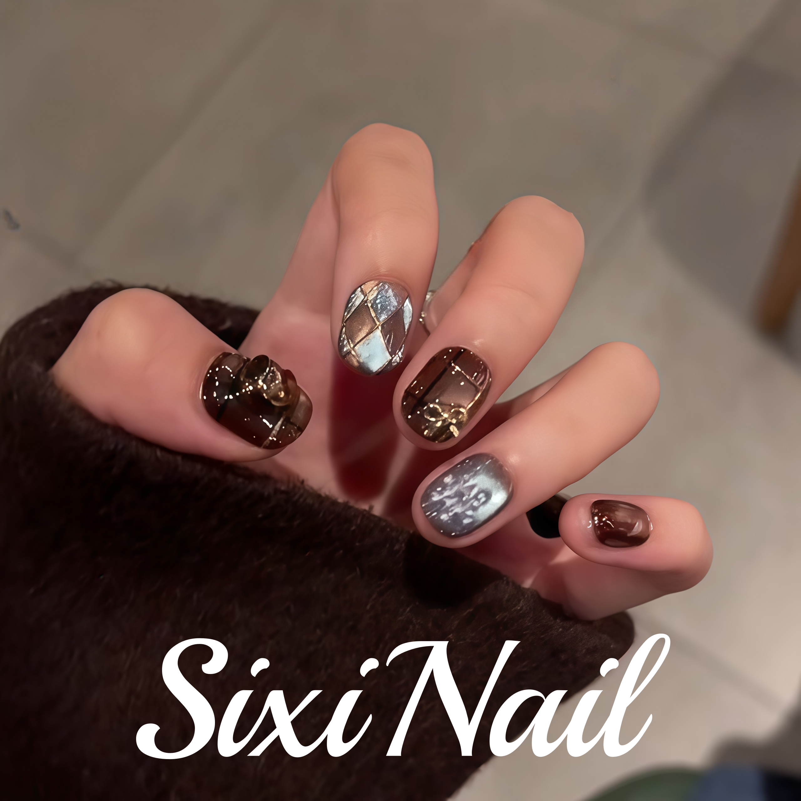 ins风简约氛围感猫眼秋冬纯手工穿戴甲高级感指甲美甲贴片假指甲,彩妆/香水/美妆工具,穿戴甲/甲片,淘宝优惠券,粉丝福利购,淘宝优惠卷