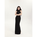 高领修身 后开叉高腰长裙无袖 打底裙子 挂脖连衣裙女春夏新款 PEMPL