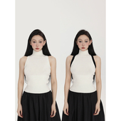 小高领无袖 针织衫 背心女极简基础舒适纯色修身 PEMPL 型百搭打底衫