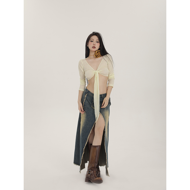 PEMPL长款高腰a字半身裙