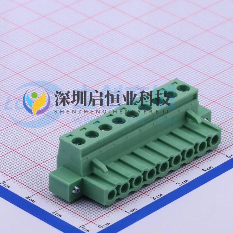 DB2EKM-5.08-9P-GN-S 插拔式接线端子 间距5.08mm 公插头/9P 带耳