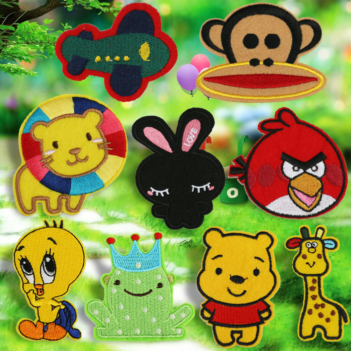 卡通刺绣动物图案修饰缝补布贴