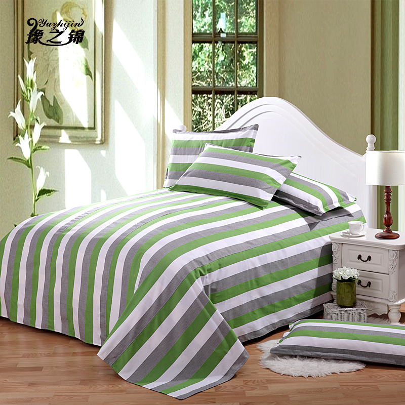 手工纯棉加厚老粗布床单单件全棉布条纹学生单双人被单1.5m1.8m床