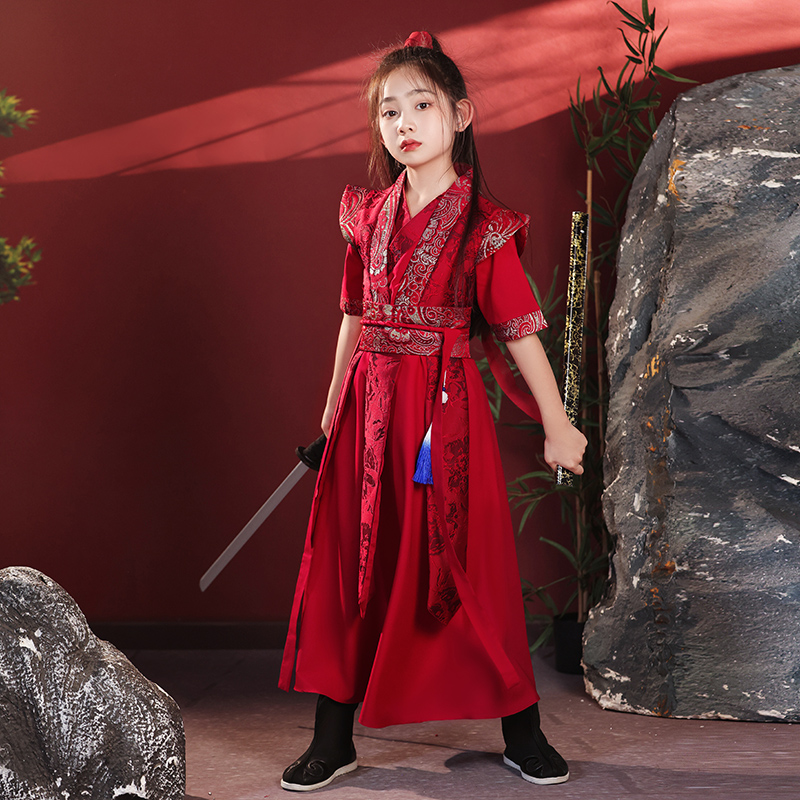儿童花木兰服装女童夏季薄款古装