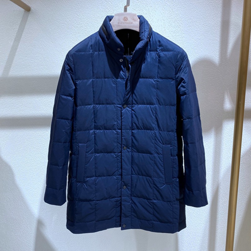 品牌男装立领拉链中长男士羽绒服