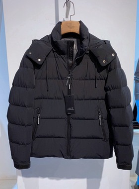 派骆卡蒙 冬装 黑色 立领 拉链 可脱卸帽 白鸭绒 百搭 男士羽绒服