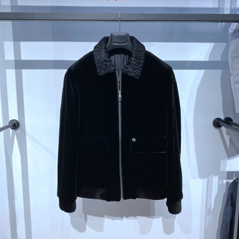 冬装 黑色翻领拉链 进口貂绒 轻奢保暖 百搭通勤男士皮草裘皮样衣,男装,皮草,淘宝优惠券,粉丝福利购,淘宝优惠卷