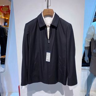商务翻领男士 意大利进口120’90%绵羊毛 行政夹克 藏青 2024春秋装