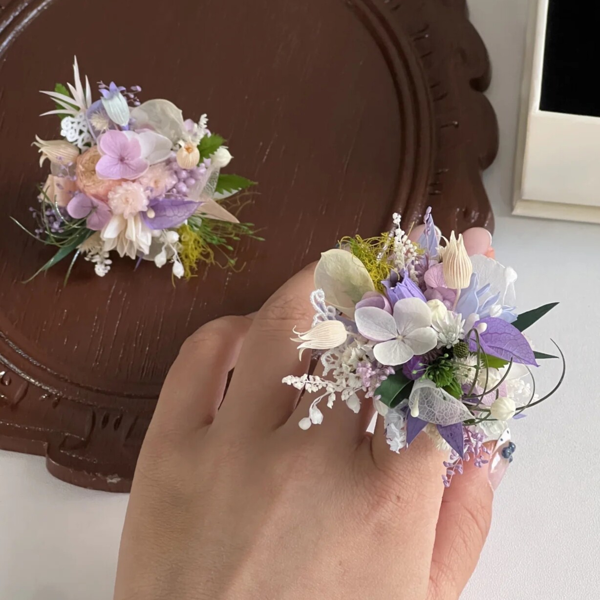 永生花戒指成品森系婚礼图片