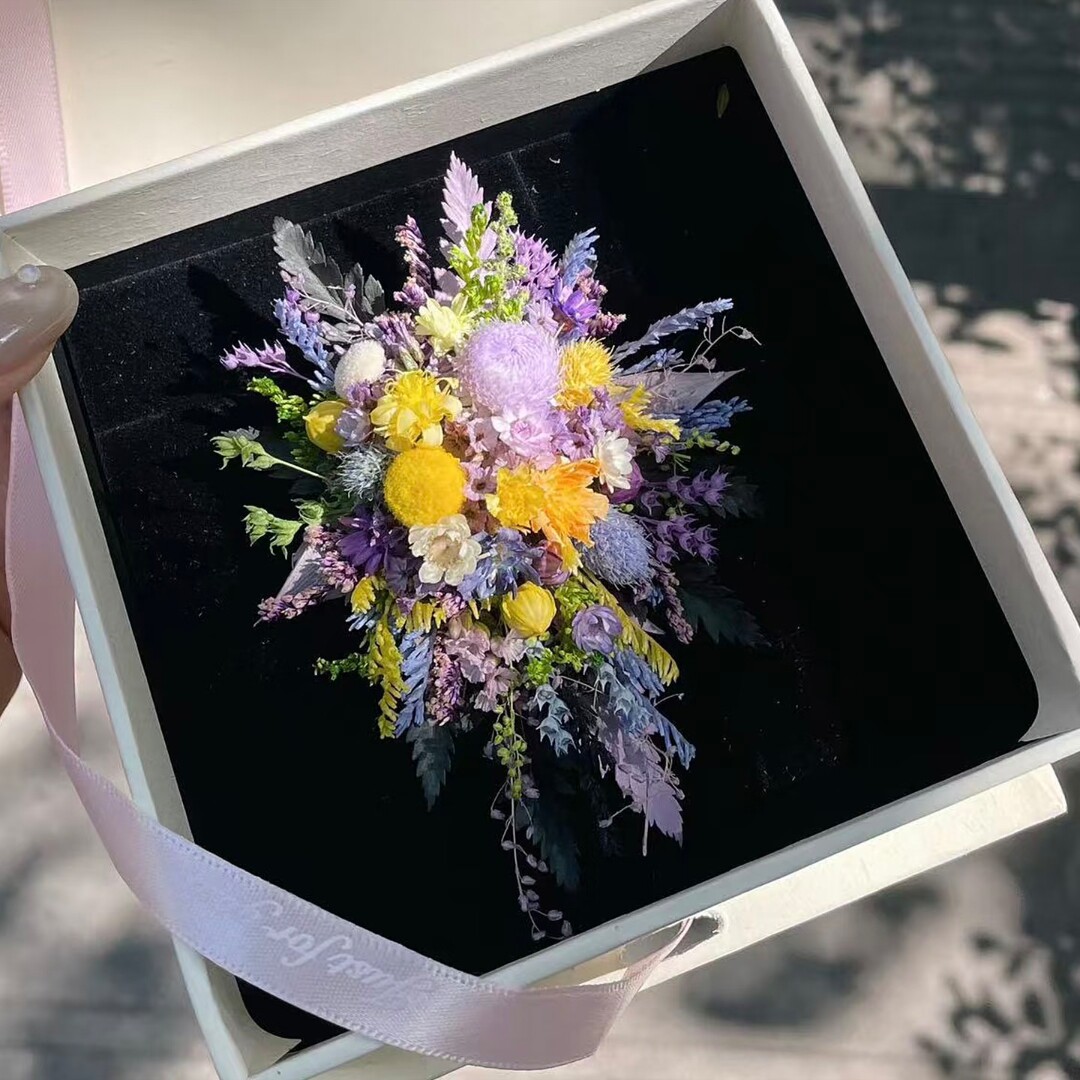 真花永生花新郎新娘结婚戒指花图片