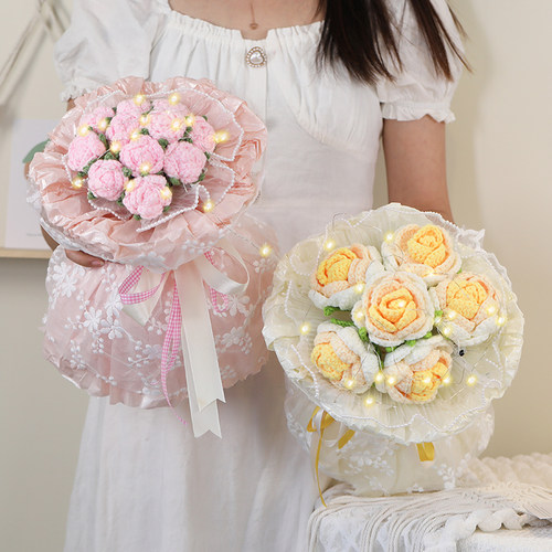 小香风仿真花手工编织