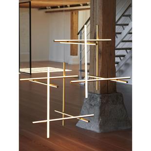 创意楼梯灯办公室工作室客厅餐厅主灯高端轻奢别墅几何线条吊灯