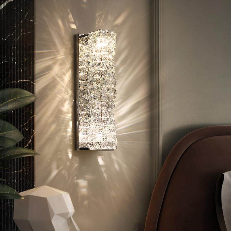 意式轻奢卧室床头灯奢华水晶壁灯后现代简约客厅房间走廊过道灯具