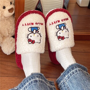 2025年秋冬新款猫咪棉拖鞋加绒保暖ins居家女室内防滑冬季毛拖鞋