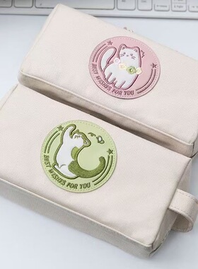 小红书同款慵懒猫笔袋ins可爱大容量铅笔袋小众学生具盒收纳袋文
