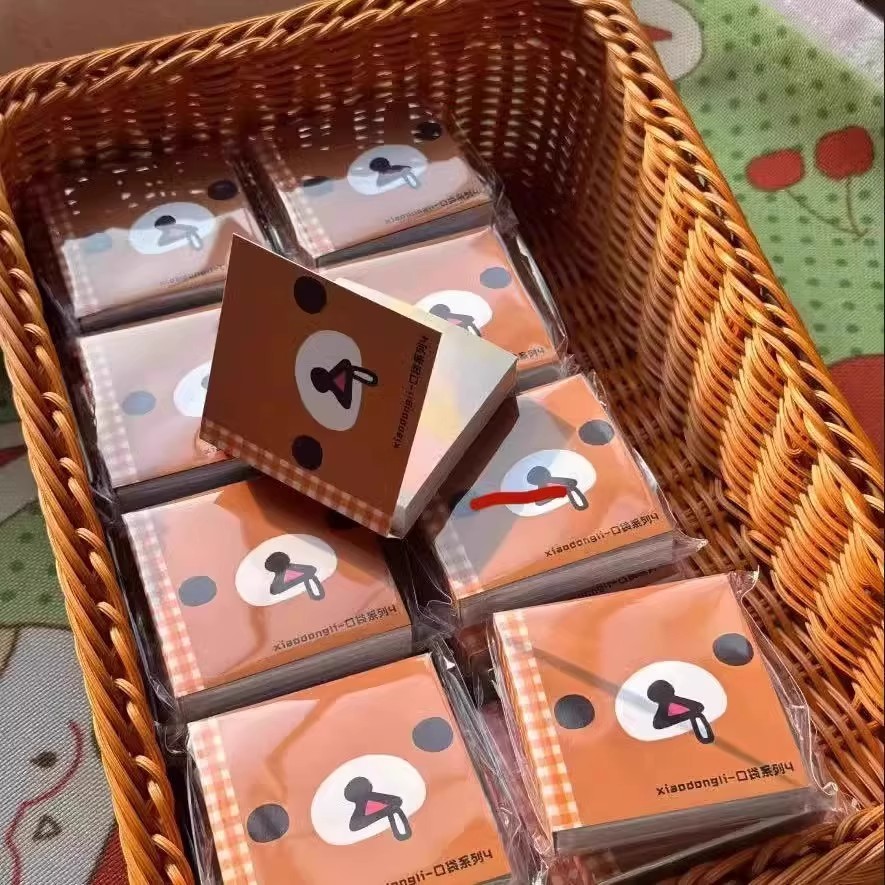 卡通迷你轻松熊手帐素材本可爱彩页便签本可撕便携多功能口袋本子