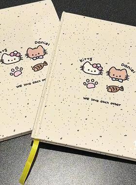 泼墨kt猫硬壳学习笔记本加厚横线本学生可爱日记本高颜值记事本子