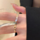 简约时尚 锆石设计感叠戴戒指女小众精致开口指环潮韩版 流行手饰