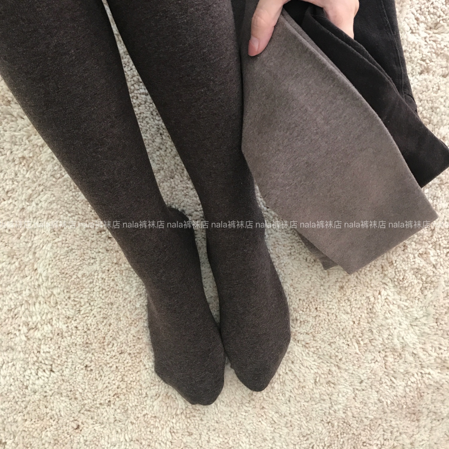 特惠 Nala定制 800D秋冬咖色暖色系加绒女袜连裤袜  两双包邮